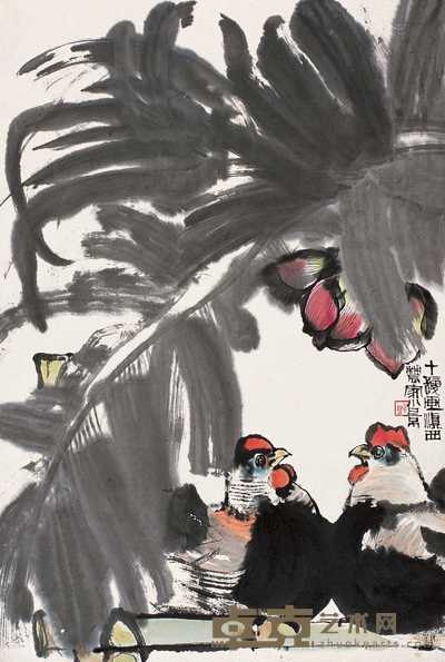 程十发  双吉图 镜心 70×46.5cm